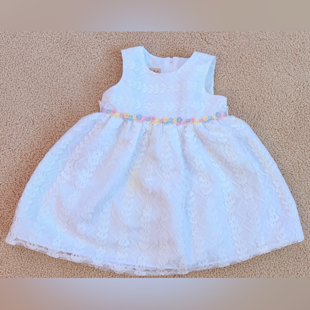 Purple Rose Girl White Tulle Dress- NWOT- Sz 24m